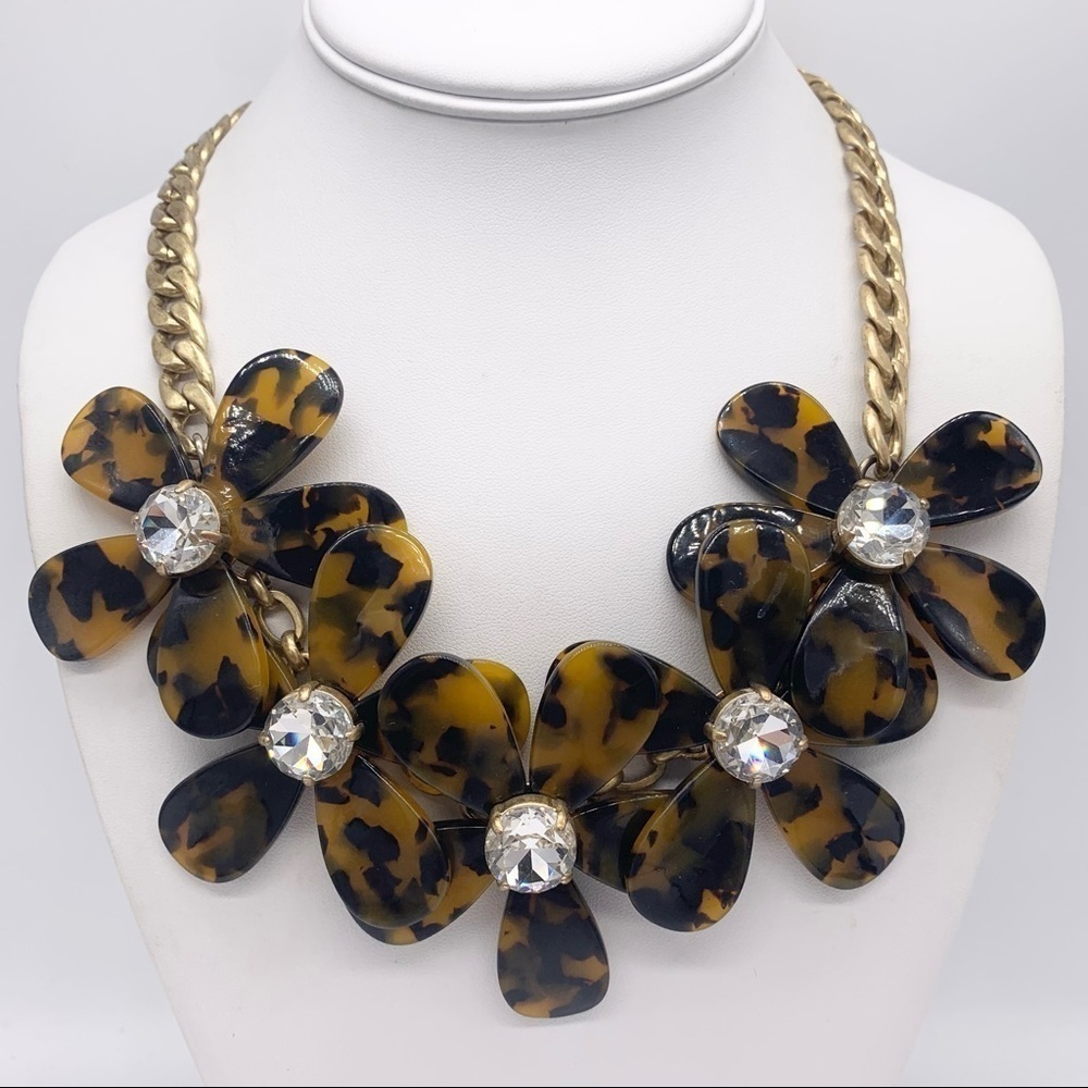 J. Crew Tortoise Flower Necklace